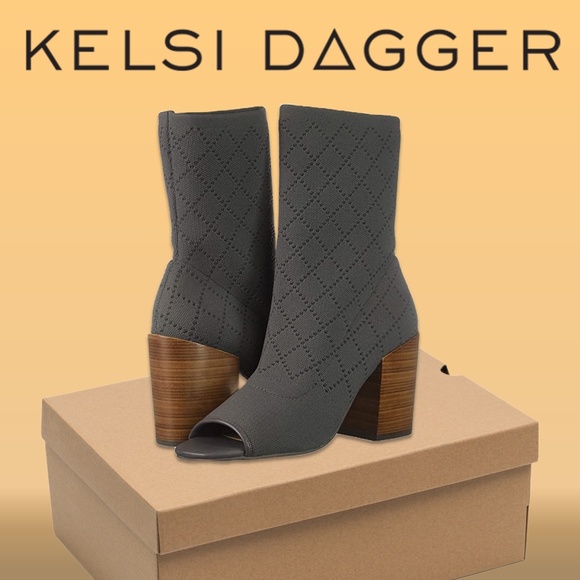 KELSI DAGGER peep toe sock bootie size US 7.5